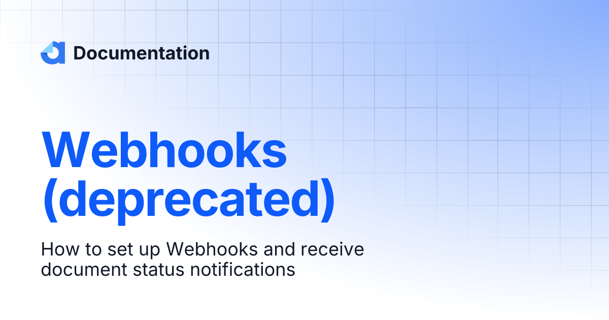 Webhooks (deprecated) | Documentation