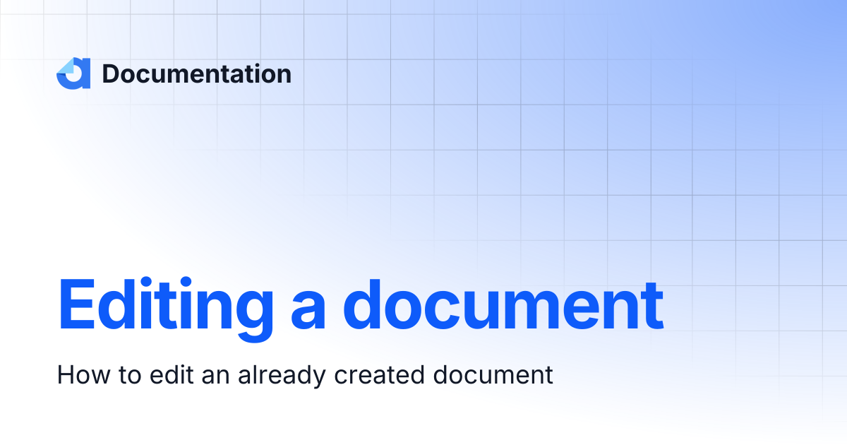 Editing a document | Documentation
