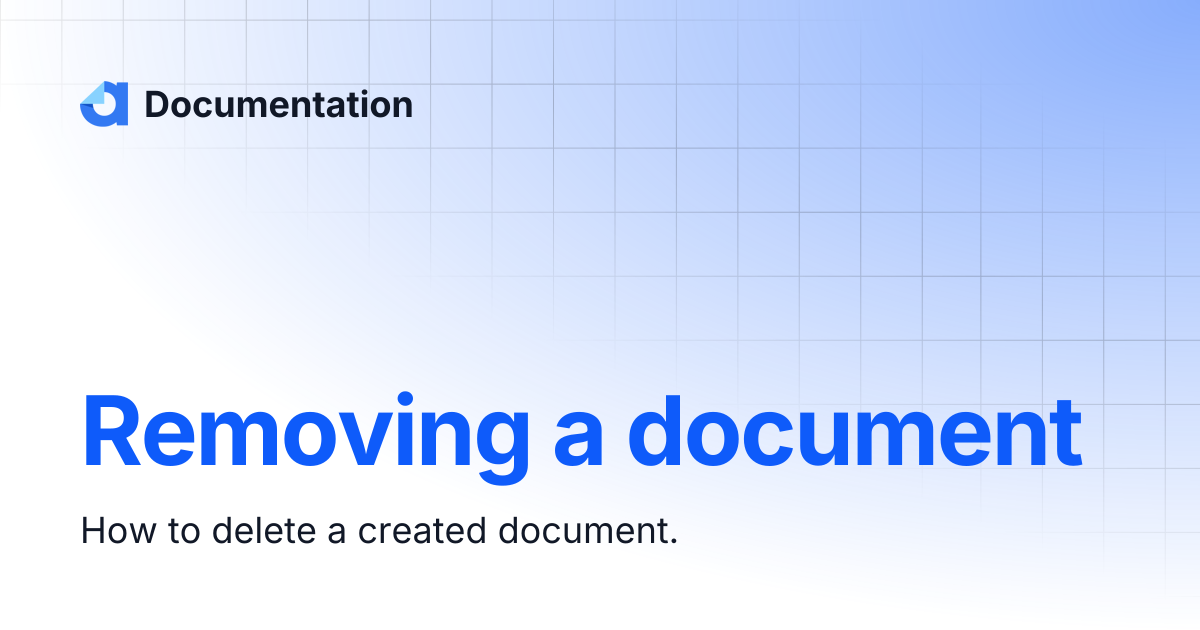 Removing a document | Documentation